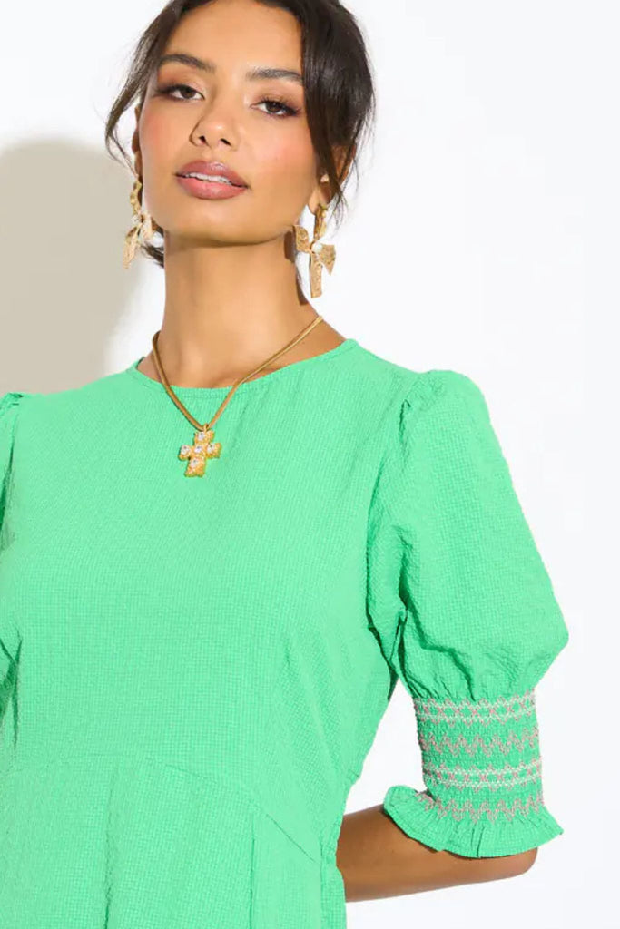 puff-sleeve-midaxi-tea-dress-green-2
