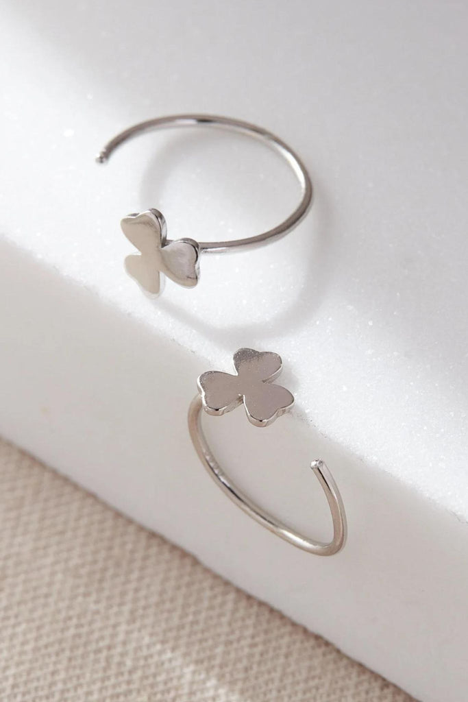 close up of the shamrock design on the hook earrings