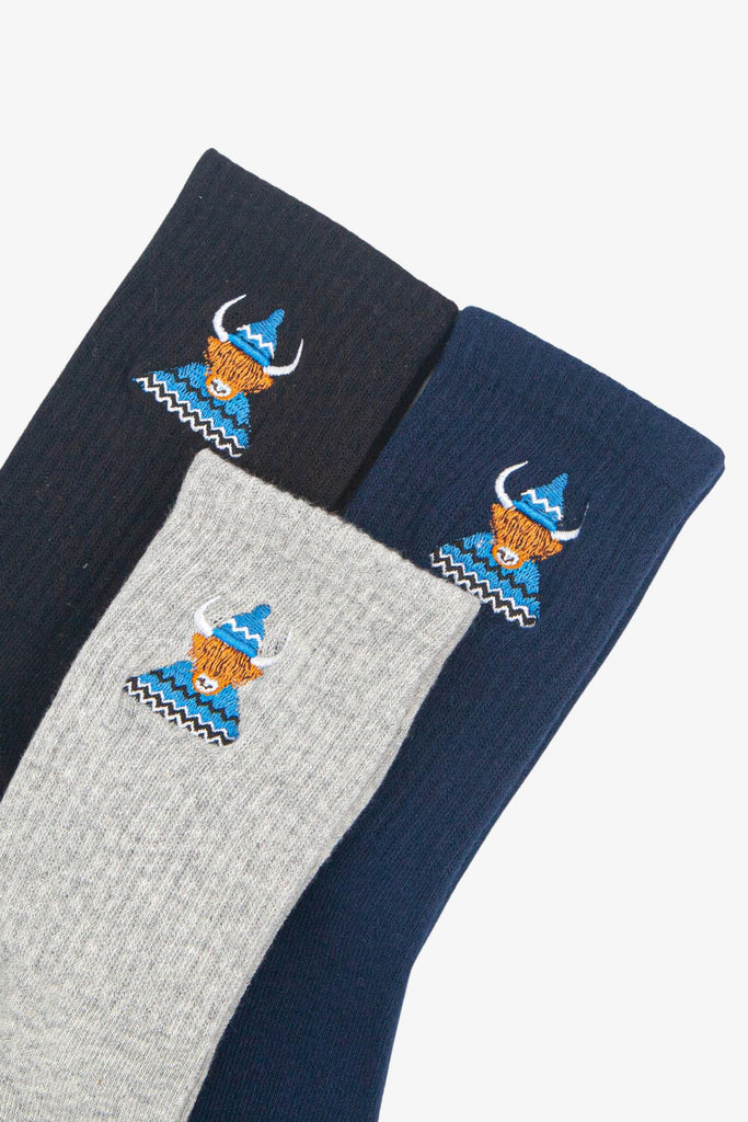 mens-highland-cow-embroidered-cotton-socks-3-pack-multipack