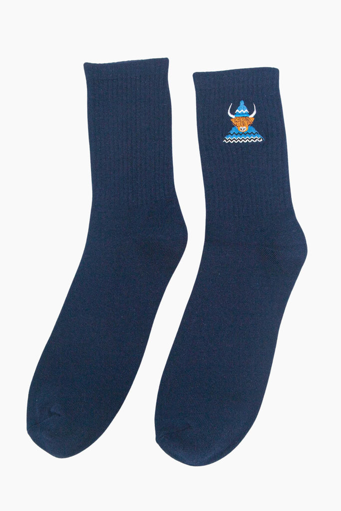 mens-highland-cow-embroidered-cotton-socks-3-pack-navy-blue
