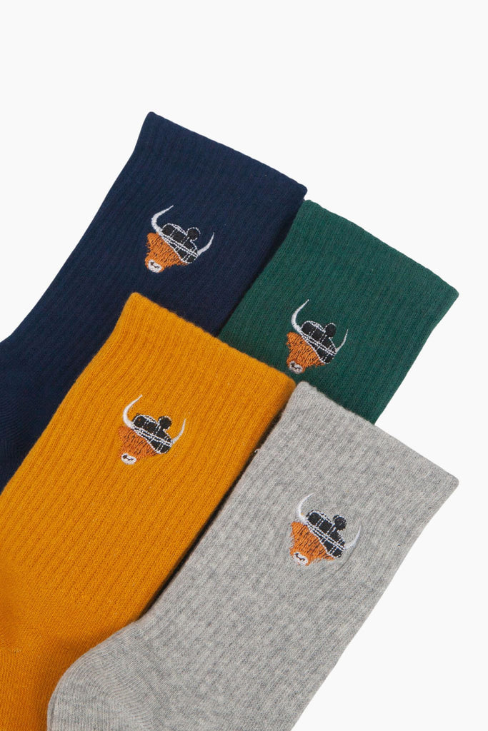 mens-highland-cow-tartan-embroidered-cotton-socks-4-pack-multicoloured