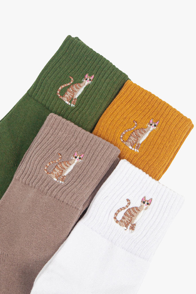 womens-cats-embroidered-cotton-ankle-socks-3-pack-multicoloured
