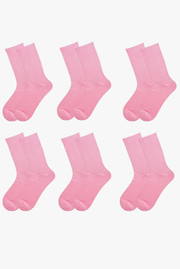 womens-light-pink-bamboo-socks-6-pack-multipack