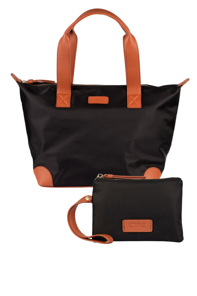 black-tote-bag-wristlet-purse-2-piece-set-carry-all-wallet