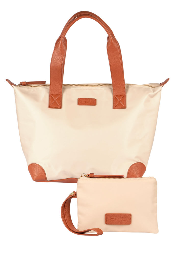 cream-tote-bag-wristlet-purse-2-piece-set-carry-all-wallet