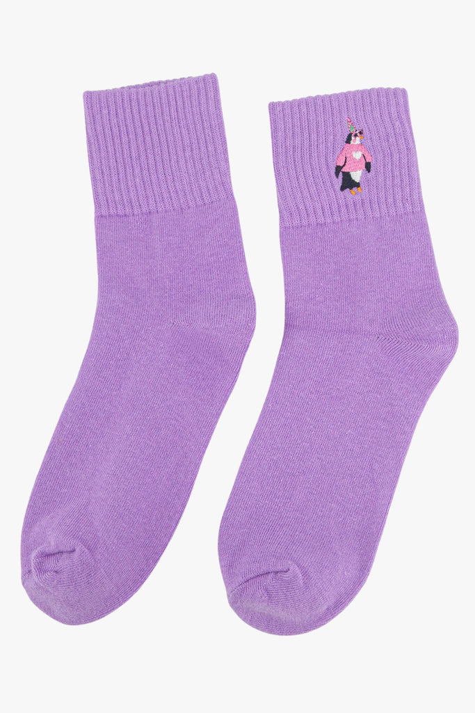 womens-party-penguins-embroidered-cotton-ankle-socks-5-pack-lilac