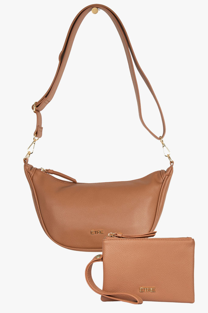 tan-faux-leather-half-moon-bag-wristlet-purse-2-piece-set-crossbody-wallet