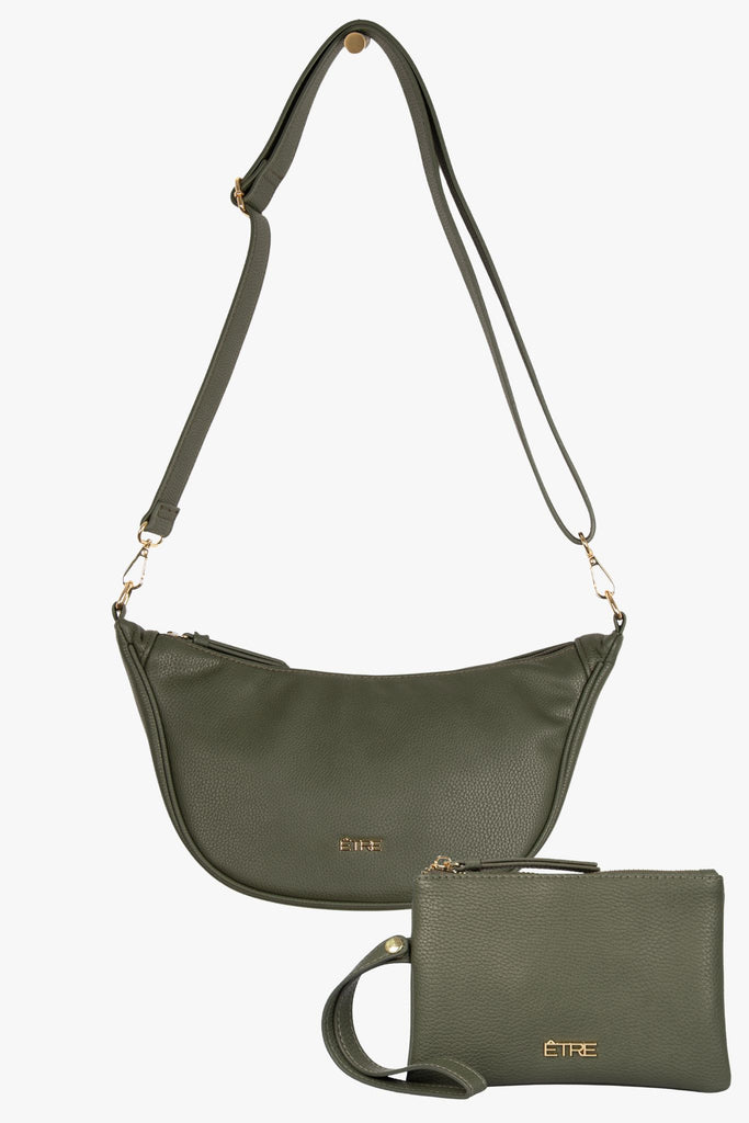 khaki-faux-leather-half-moon-bag-wristlet-purse-2-piece-set-handbag-wallet