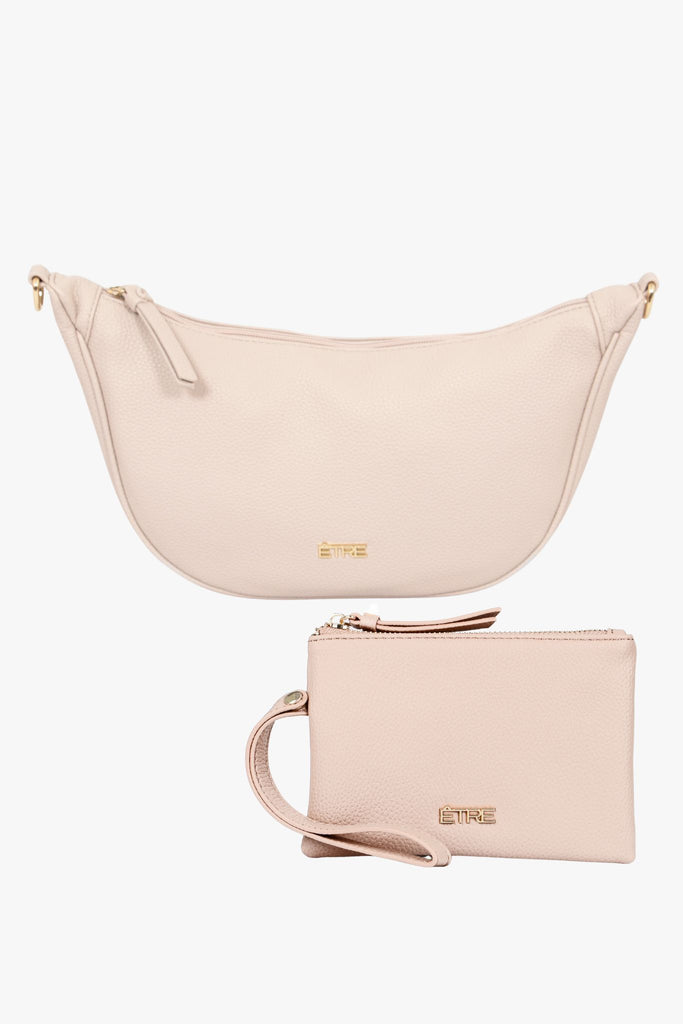 cream-faux-leather-half-moon-bag-wristlet-purse-2-piece-set-handbag-wallet