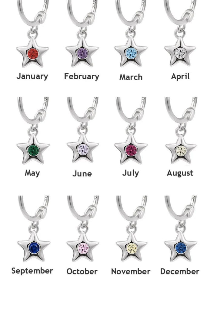 colour chart for each month of the year showing each month as represented by an individual colour of cz crystal