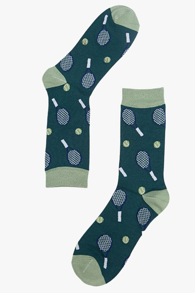 men's bamboo tennis socks in green