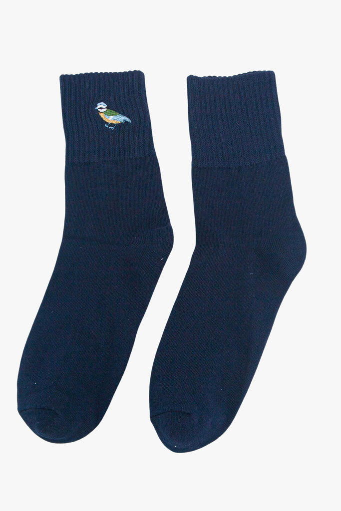 womens-blue-tit-embroidered-cotton-ankle-socks-3-pack-navy-blue