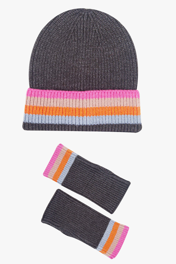 grey-rainbow-stripe-beanie-hat-wrist-warmers-gift-set