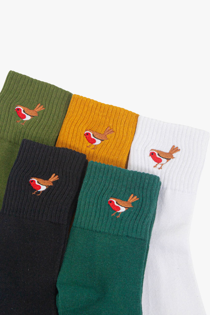 womens-christmas-robins-embroidered-cotton-ankle-socks-5-pack-multicoloured-birds