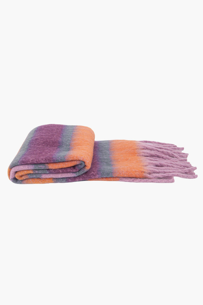 blair-lilac-orange-colour-block-stripe-heavyweight-scarf-folded-winter-weight