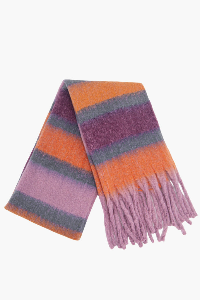 blair-lilac-orange-colour-block-stripe-heavyweight-scarf-folded