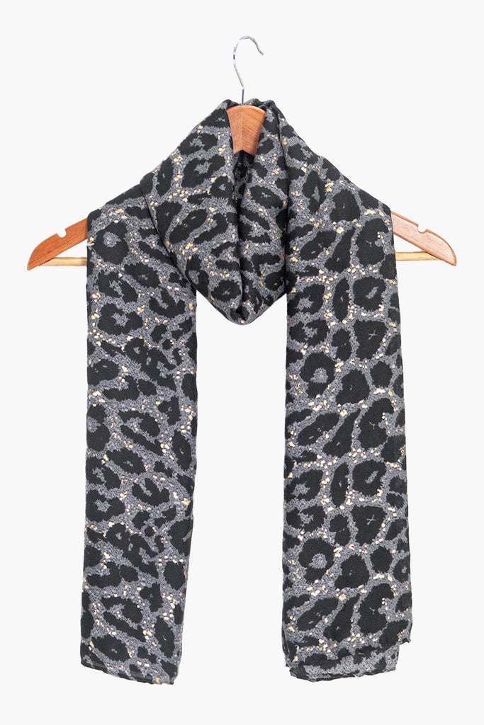 casey-grey-leopard-lightweight-scarf-draped-on-coat-hanger