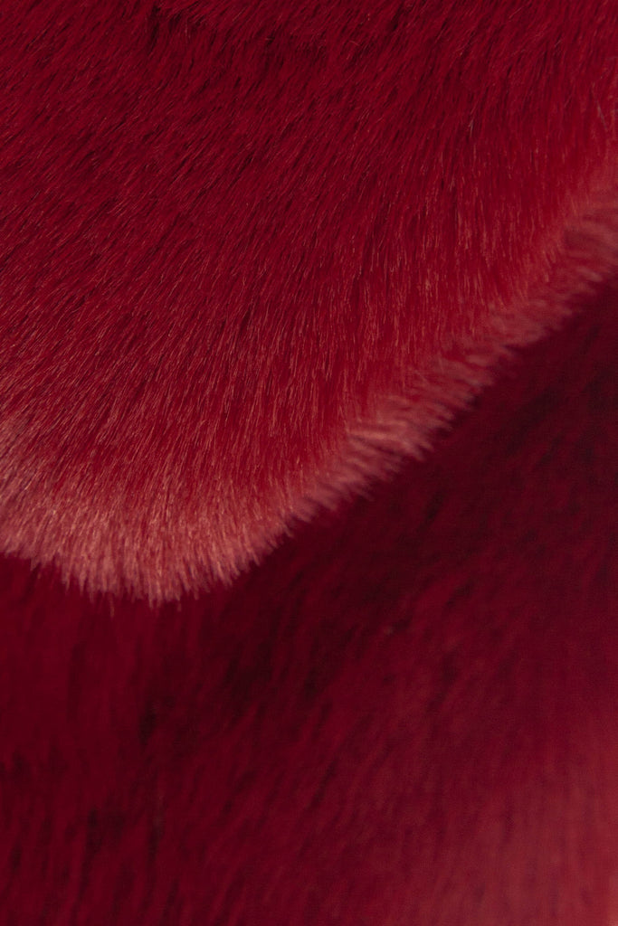 close up of the soft faux fur material