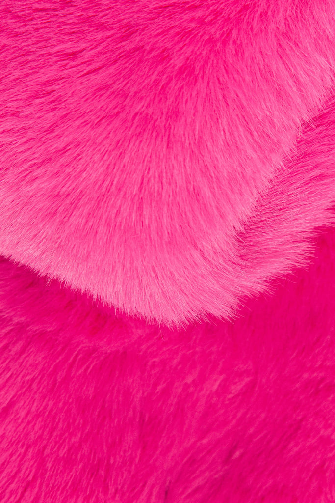close up of the soft faux fur material