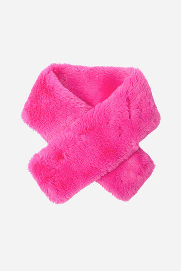 fuchsia pink faux fur collar scarf
