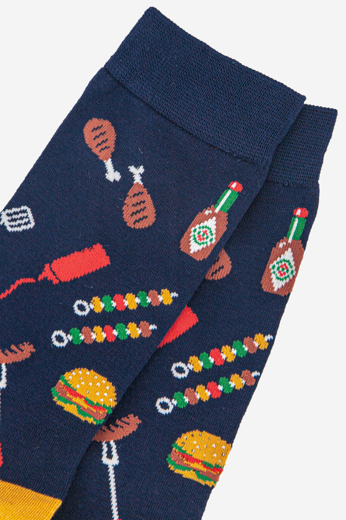 close up of the bbq grill design on the food socks