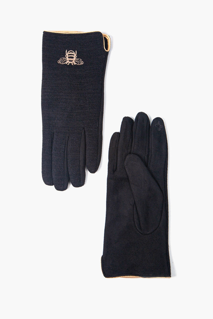 image showing the back and the palm of the touch screen winter gloves