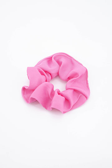 plain pink hair scrunchie