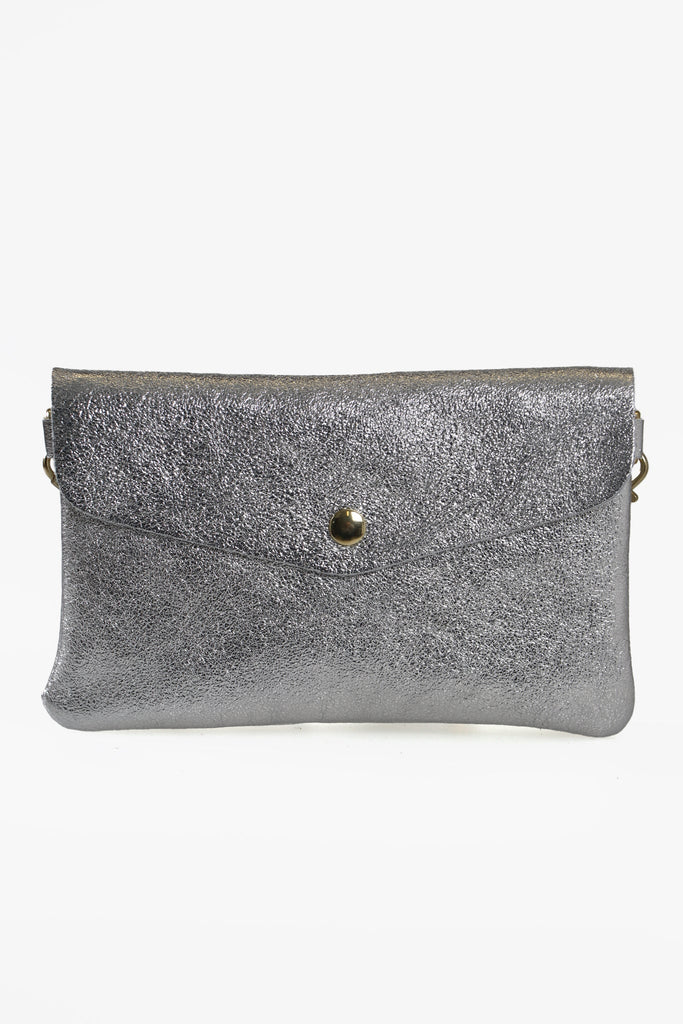 silver leather wristlet coin purse 