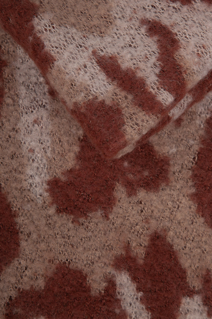 close up of the fabric and the camo print pattern