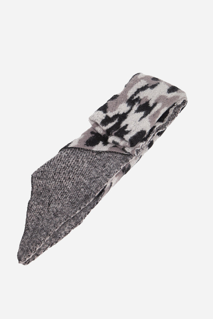 folded flat showing the grey camo print