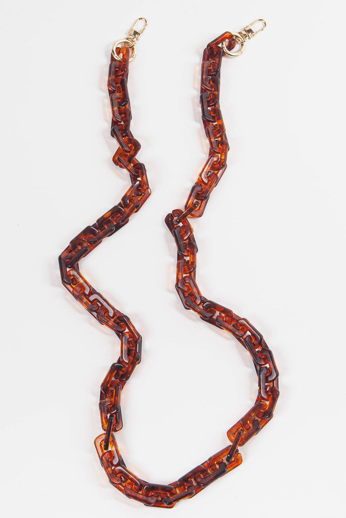 brown acrylic clip on bag strap