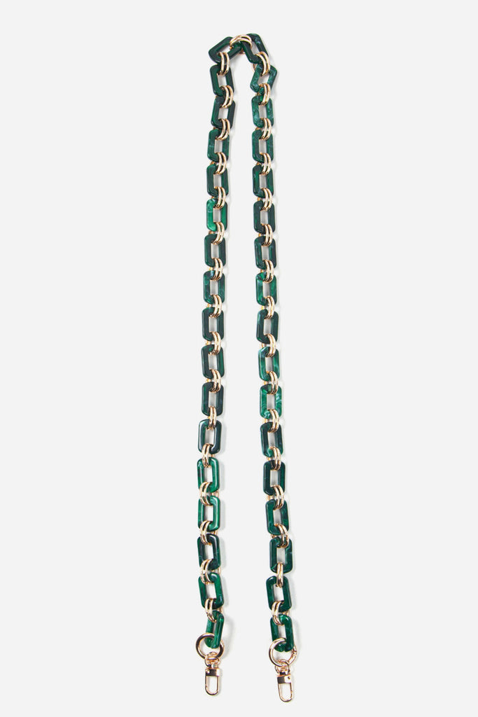 green and gold acrylic detachable bag strap 