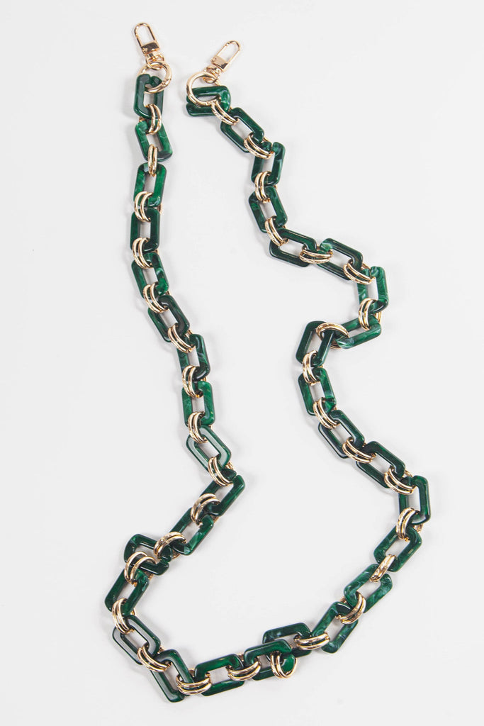 green and gold detachable bag strap 