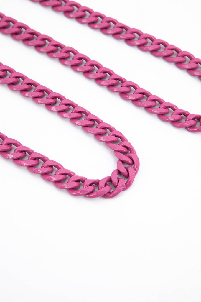 pink acrylic chain link bag strap