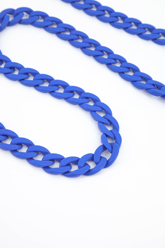 blue cuban link chain replacement bag strap