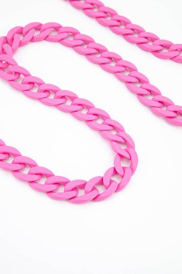 pink cuban link chain replacement bag strap