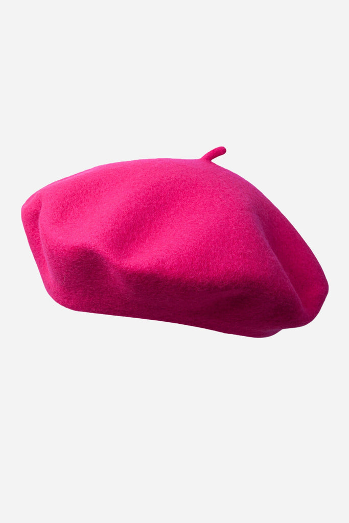 fuchsia pink french beret hat